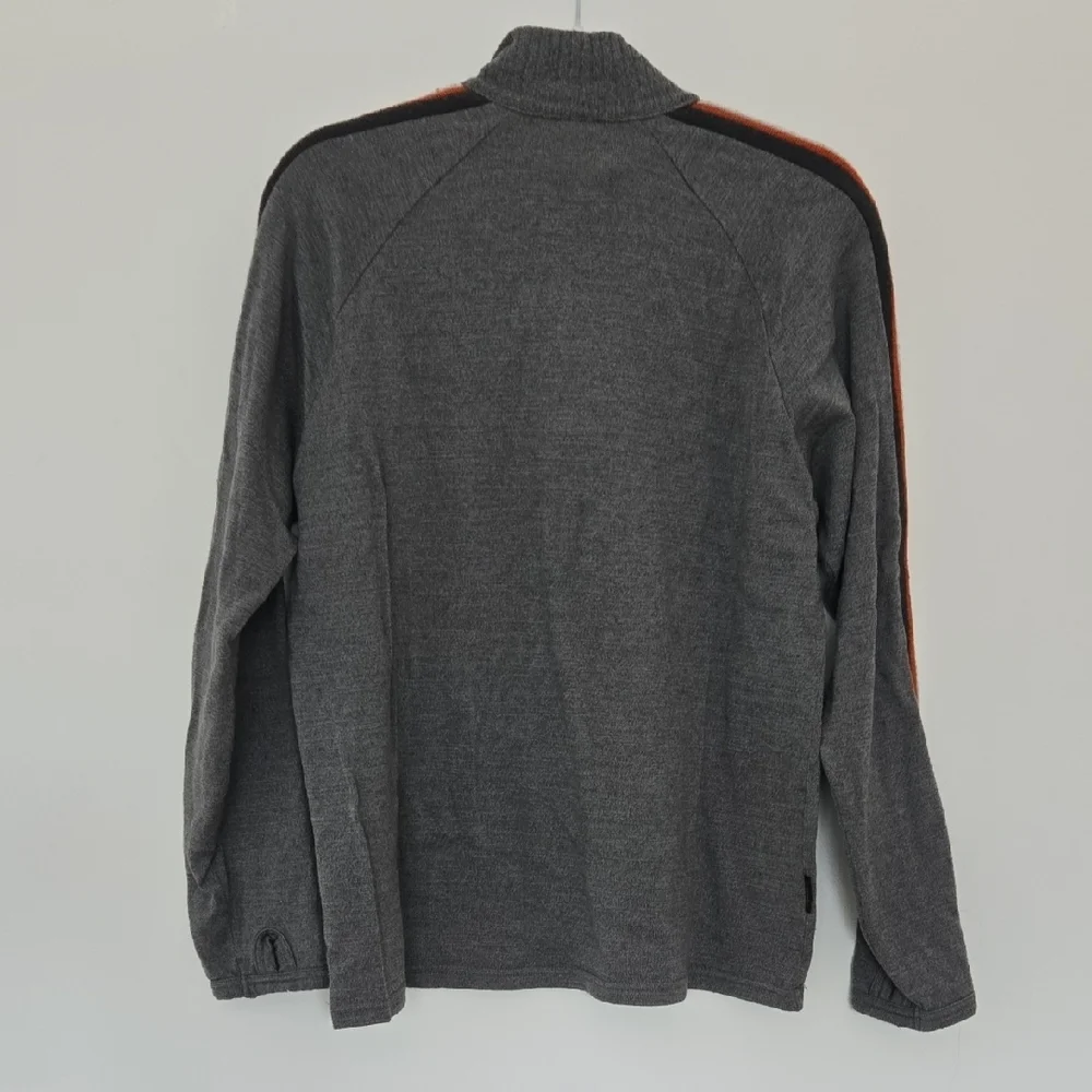 Men's Gray Half-Zip Icebreaker merino wool sweater gray warm outdoor Medium - Picture 5 of 6